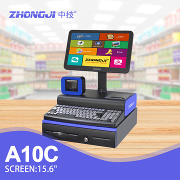 ZHONGJI® A10C POS Machine 15.6" Screen LED8N Design Cash Box Design for Supermarkets/Retail